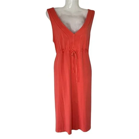 Fresh Produce Stretch Knit Sleeveless Dress V Neck and Drawstring at Waist Small - Picture 1 of 6